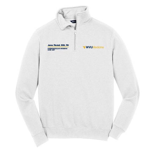 Sport Tek Quarter Zip Sweatshirt -- White