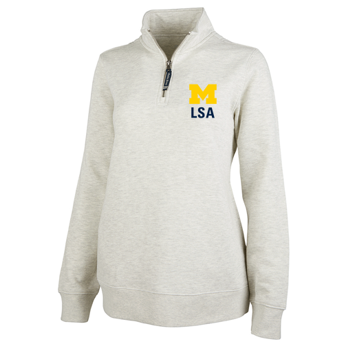Charles River Women's Crosswind Quarter Zip Sweatshirt -- Oatmeal Heather