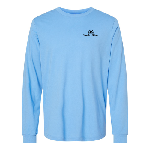 Sunday River Logo 2 Black Ink -- Long Sleeve Carolina Blue