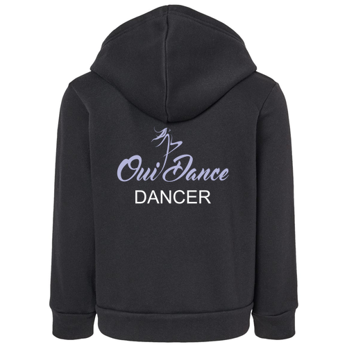 Bella+ Canvas Toddler Full-Zip Hooded Sweatshirt -- Black