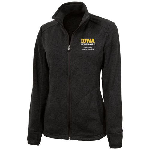 Charles River Ladies Heathered Fleece Jacket -- Black Heather