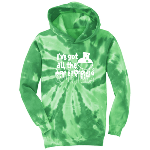 YOUTH Port & Company Tie-Dye Pullover Hooded Sweatshirt -- Kelly