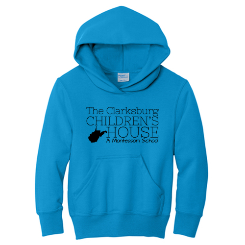 Port and Company YOUTH Pullover Hooded Sweatshirt -- Sapphire
