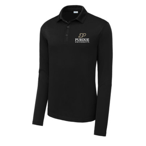 Sport-Tek Posi-UV Pro Long Sleeve Polo -- Black