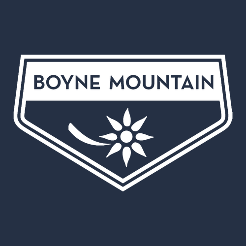 Boyne Mountain Logo 2 White Ink -- Crewneck Sweatshirt Navy