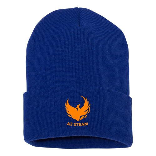 Yupoong Knit Hat with Cuff -- Royal