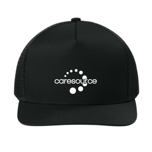 Sport-Tek Stretch-Tek 5-Panel Trucker Cap -- Black / Black