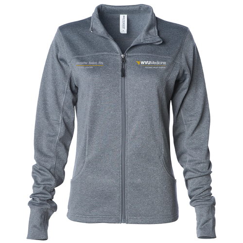 Embroidered Independent Trading Co. Women's Poly-Tech Full-Zip Track Jacket -- Gunmetal Heather