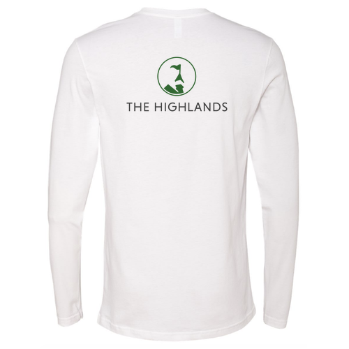 The Highlands Logo 2 Green Ink -- Long Sleeve White