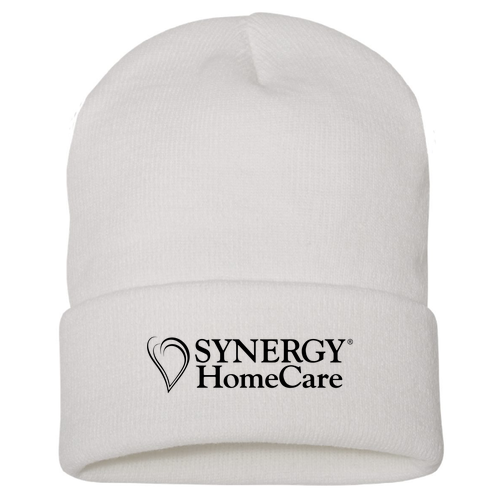 Yupoong Knit Hat with Cuff -- White