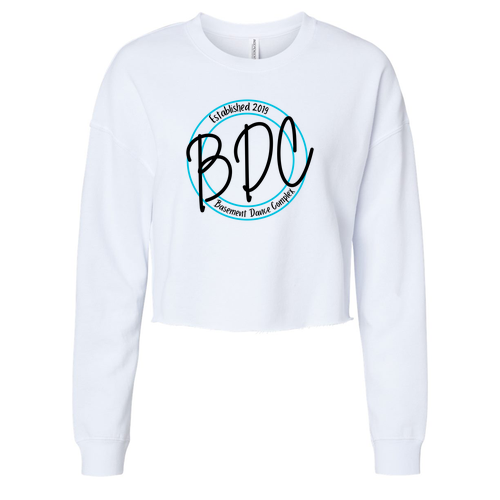 Independent Trading Co. Women's Lightweight Cropped Crew Pullover -- White