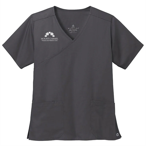 Wonderwink Women's Premiere Flex Mock Wrap Top -- Pewter