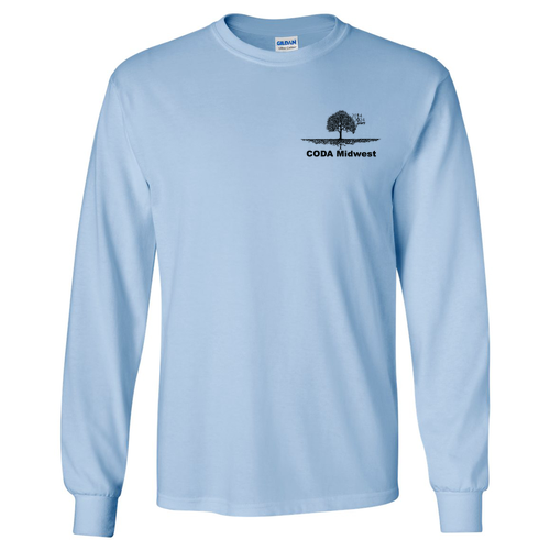 Mens/Unisex Gildan Ultra Cotton Longsleeve Basic T-Shirt -- Light Blue
