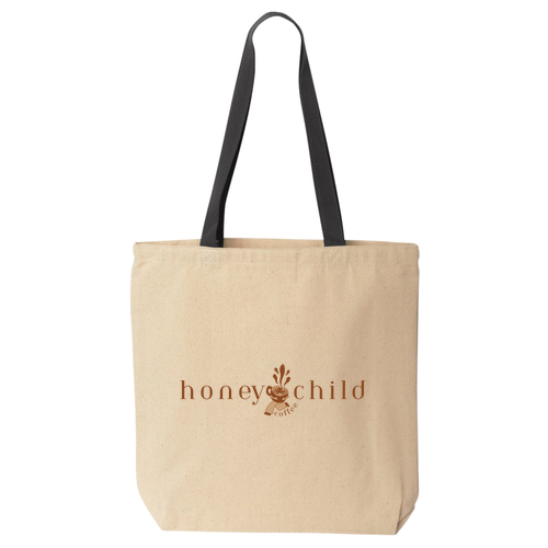 Liberty Bags Canvas Tote with Contrasting Handles -- Natural / Black
