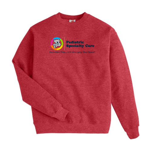 Crewneck Sweatshirt (Front Print Only) -- Heather Red