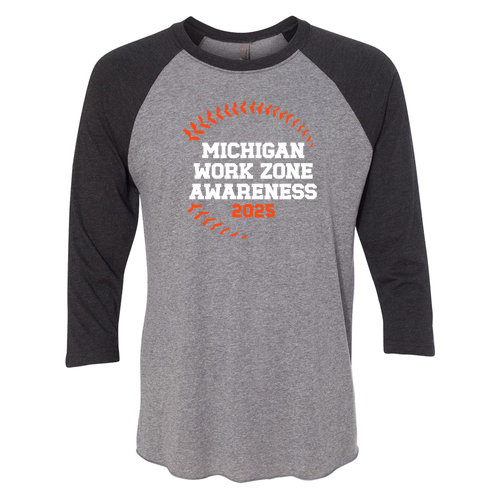 Next Level Soft Fitted Triblend 3/4 Sleeve Baseball Tee -- Premium Heather / Vintage Black