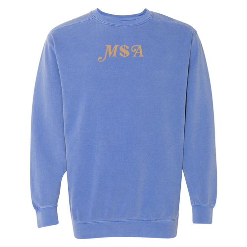 Comfort Colors Unisex Garment-Dyed Crewneck Sweatshirt -- Flo Blue