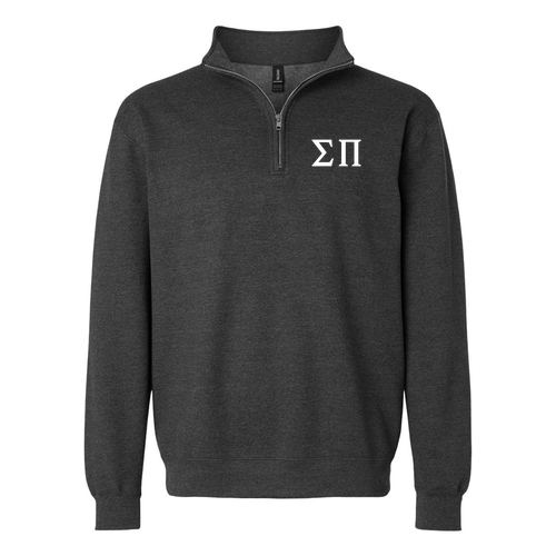Embroidered Gildan Unisex Heavy Blend Quarter-Zip Sweatshirt -- Fan Charcoal Hthr