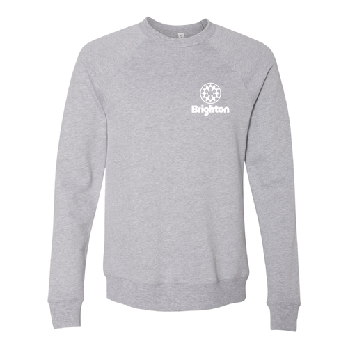 Brighton Logo 2 White Ink -- Crewneck Sweatshirt Athletic Heather