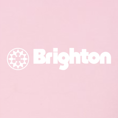 Brighton Logo 1 White Ink -- Pullover Hooded Sweatshirt Pink