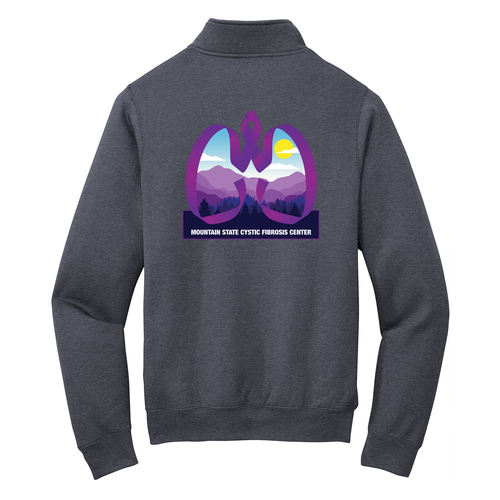 WVU Medicine Children's Port and Company Quarter-Zip Pullover Sweatshirt -- Heather Navy