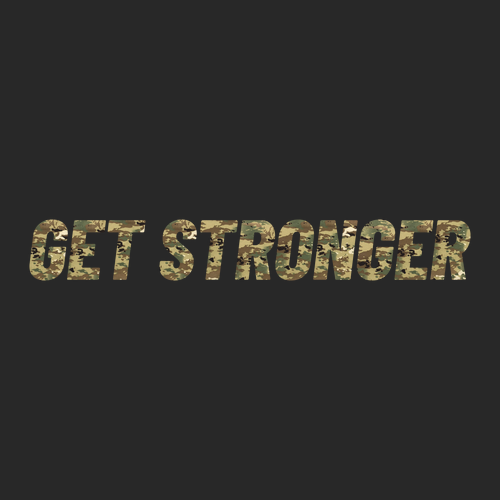 Get Stronger Camo -Heavy Blend Hooded Sweatshirt -- Black