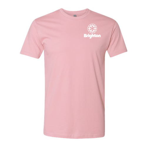 Brighton Logo 2 White Ink -- Short Sleeve Light Pink
