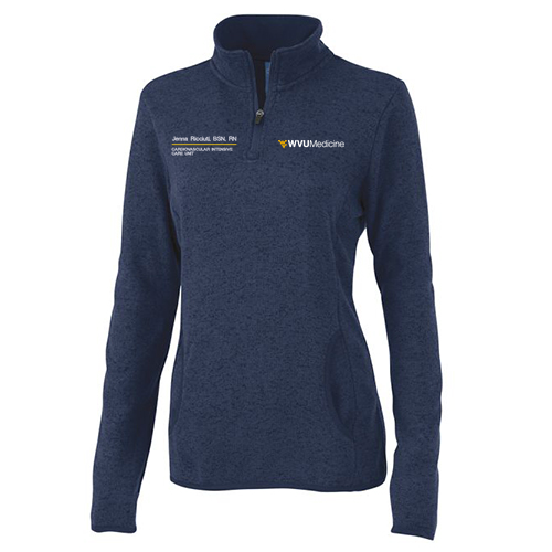 Charles River Womens Heathered Fleece Pullover -- Navy Heather