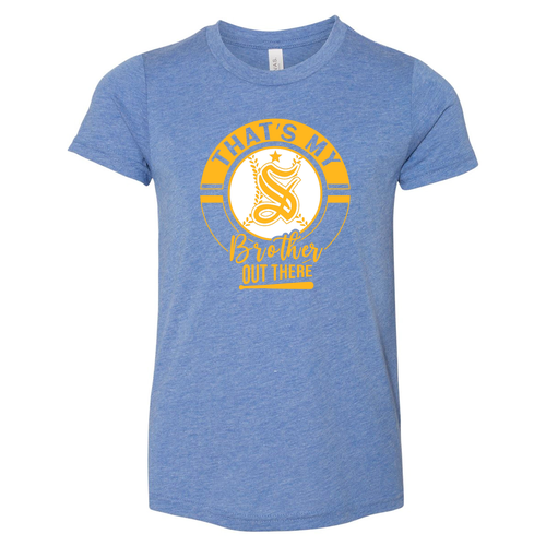 Bella Canvas Youth Thats my Brother Triblend Jersey Short Sleeve Tee -- Blue Triblend