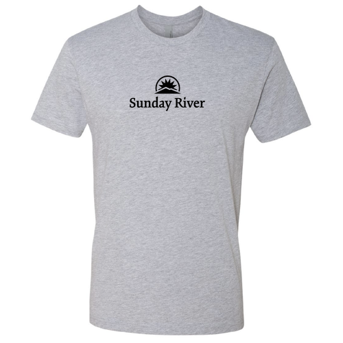 Sunday River Logo 1 Black Ink -- Short Sleeve Heather Grey