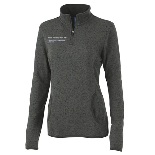 Charles River Womens Heathered Fleece Pullover -- Charcoal Heather