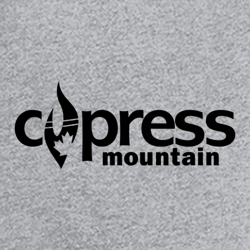 Cypress Mountain Logo 1 Black Ink -- Long Sleeve Heather Grey