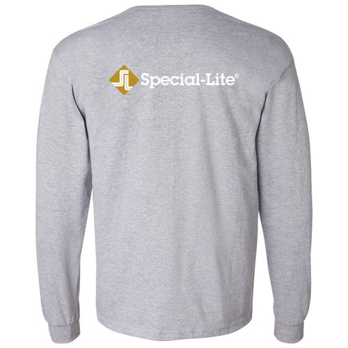 Gildan Long Sleeve Pocket Tee -- Sport Grey