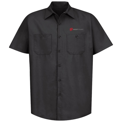 Embroidered Red Kap Industrial Short Sleeve Work Shirt -- Black