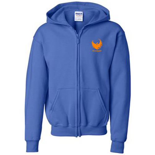 Gildan Full Zip Youth Hooded Sweatshirt -- Royal