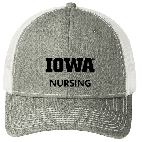 Port Authority Snapback Trucker Hat -- Heather Grey / White