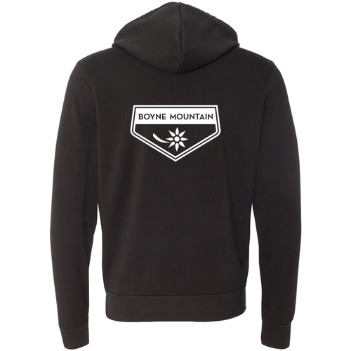 Boyne Mountain Logo 2 White Ink -- Pullover Hooded Sweatshirt Black