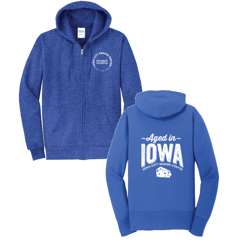 Port and Company Classic Full Zip Hooded Sweatshirt -- Heather Royal