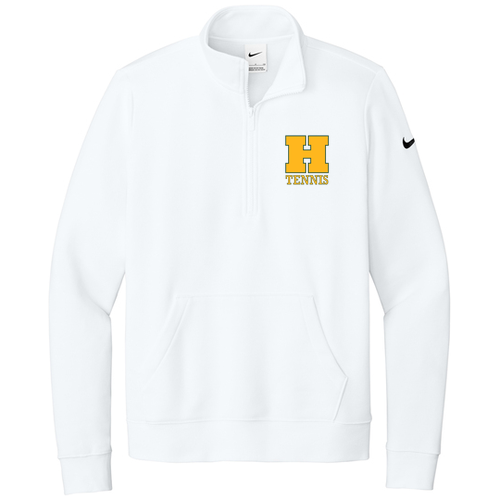Nike Ladies Club Fleece Sleeve Swoosh 1/2 Zip -- White