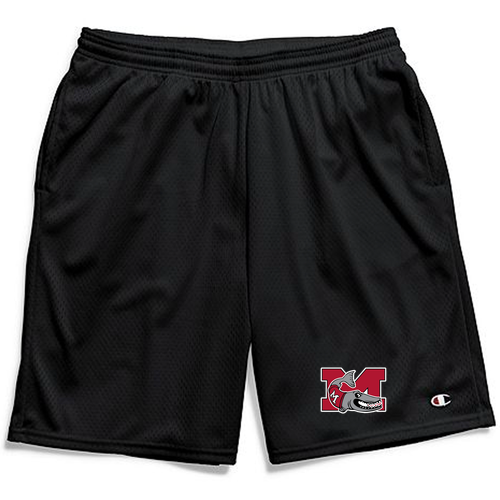 Champion Long Mesh Shorts With Pockets -- Black