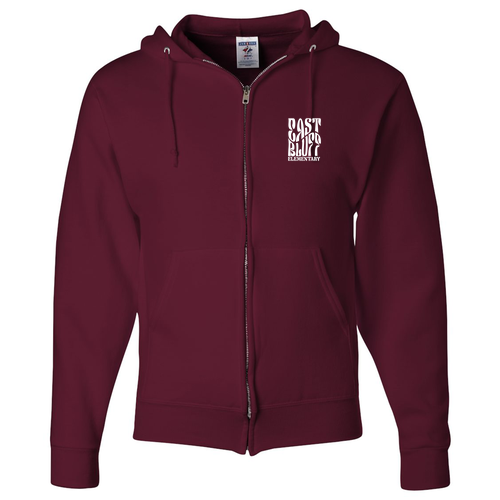 Jerzees Full Zip Hooded Sweatshirt -- Maroon