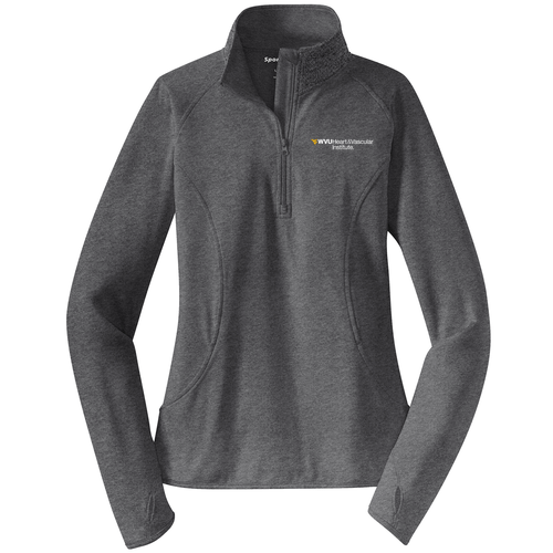 Sport Tek Ladies Sport Wick Stretch Half Zip Pullover -- Charcoal Grey