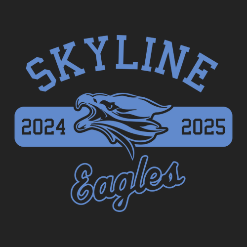 Gildan Heavy Blend Hooded Sweatshirt -- Black, Sky Logo