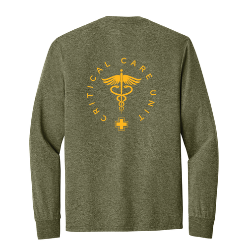 District Made Mens Perfect Tri Long Sleeve Crew Tee -- Military Green Frost