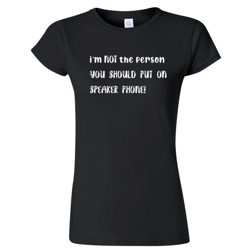 Speaker Phone Womens Fashion Fit T-Shirt -- Black