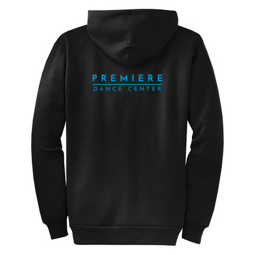 Mens/Unisex Port and Company Classic Full Zip Hooded Sweatshirt -- Jet Black
