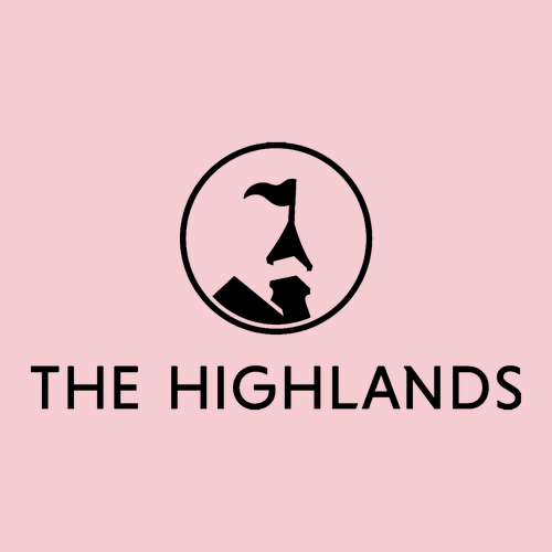 The Highlands Logo 2 Black Ink -- Short Sleeve Light Pink