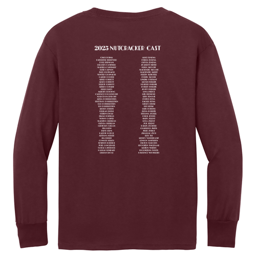 Port and Company Youth Long Sleeve 100% Cotton T-Shirt -- Athletic Maroon