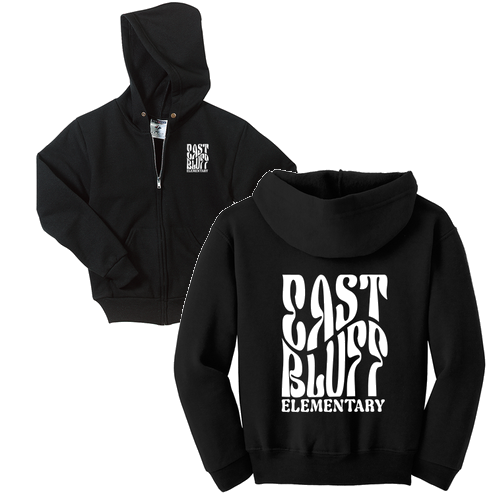 Jerzees Youth 8 Oz., 50/50 Nublend Full Zip Hoodie -- Black