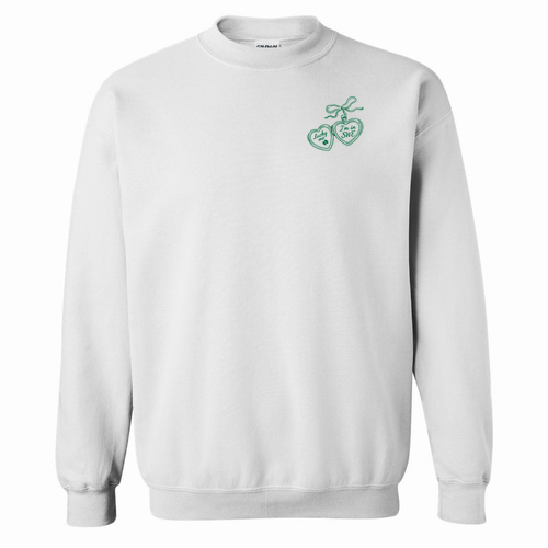 Gildan Heavy Blend Crew Neck Sweatshirt -- White Locket Design